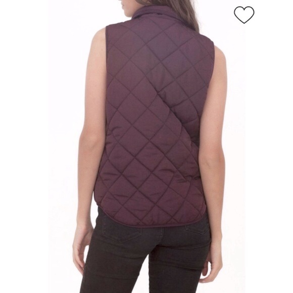 NEW Thread & Supply Wanderer Quilted Puffer Zip Front Vest In Violet Size Medium - Picture 2 of 9